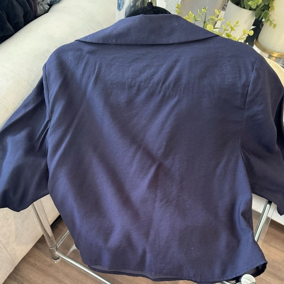 NEW! VINCE Linen Blend Navy Wrap Around. - Picture 2 of 6